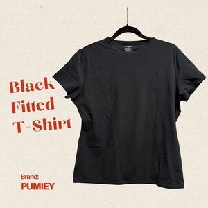 PUMIEY Black Short Sleeve Tee for Women